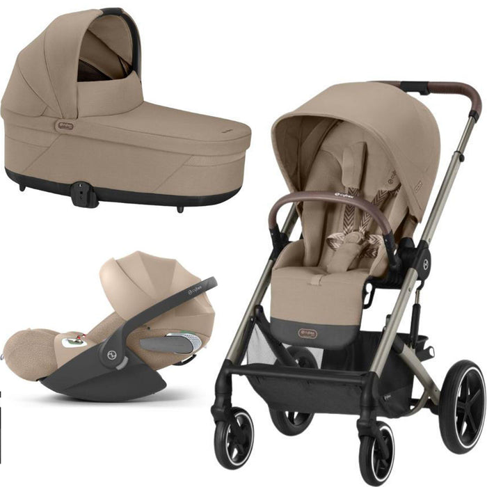 TRIO Passeggino ALL TERRAIN Cybex BALIOS S LUX Extra Cittadino + Navicella + Ovetto Reclinabile CLOUD + BASE ISOFIX rotante